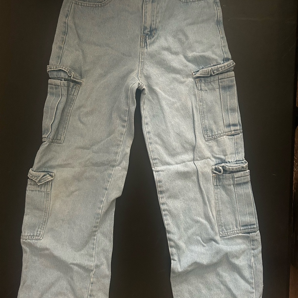 SHEIN Kids Light Blue Cargo Jeans